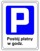 znak d-44, znak strefy patnego parkowania, parking patny