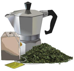 fusy, zielona herbata, herbata w torebce, kawiarka