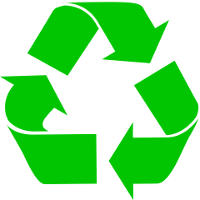 logo recyklingu, recycled logo, logo z zielonymi strzakami