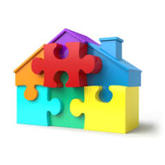dom, dom jako puzle, puzle, puzzle, puzzle dom, dach